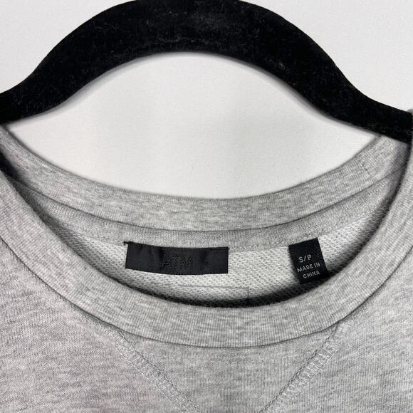 ATM Anthony Thomas Melillo Small S Sweatshirt Dress Heather Gray Crew Pockets - Picture 9 of 11